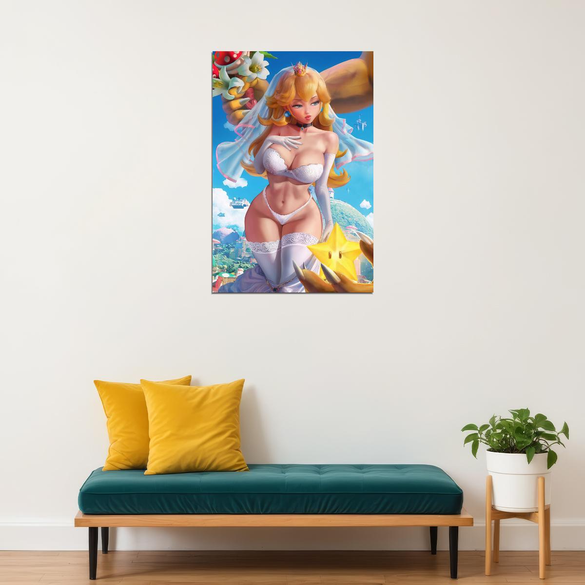 Sexy Princess Peach Anime Hot Girl Nintendo Video Game Character Poster Wall Art Print Home Wall Decor - xonomax