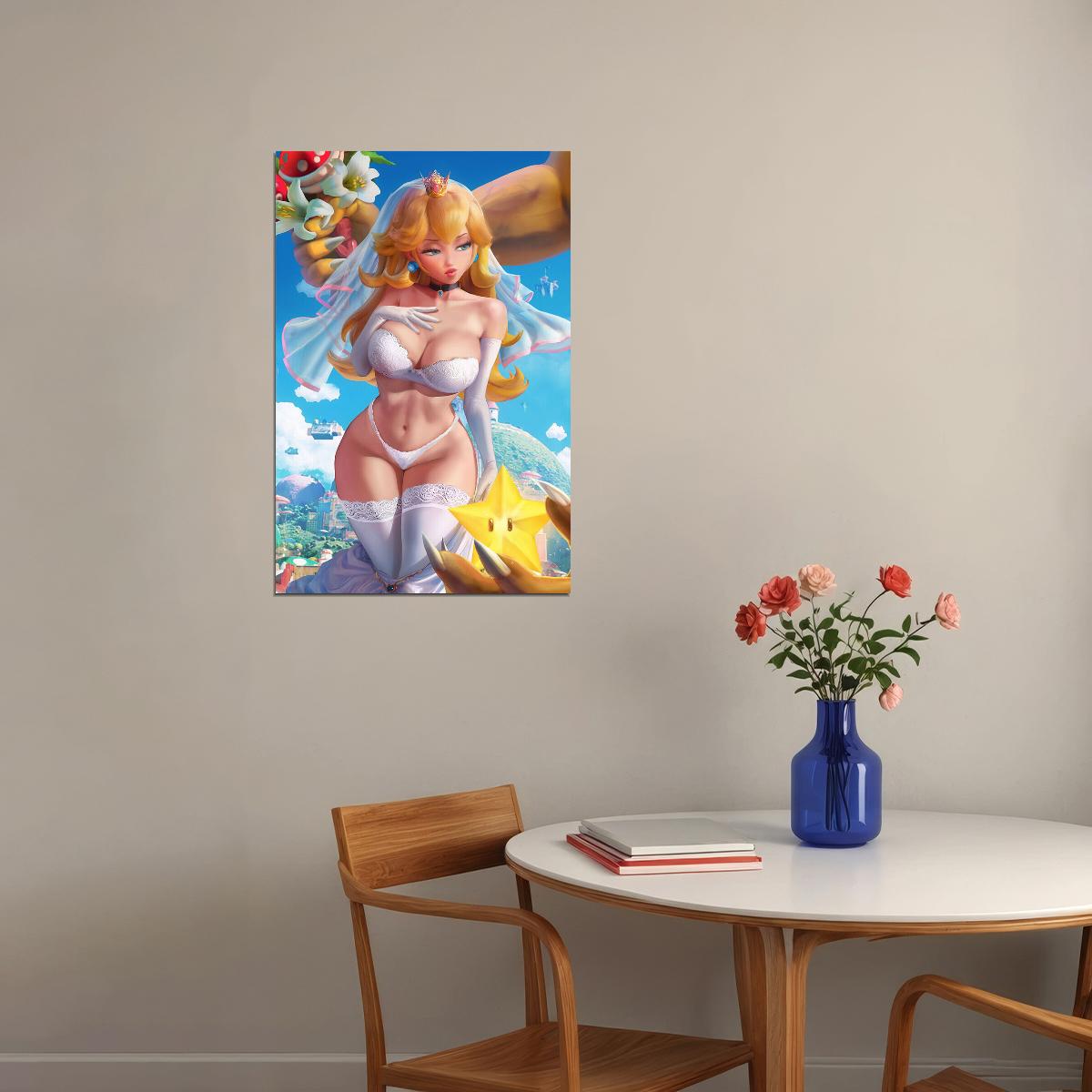 Sexy Princess Peach Anime Hot Girl Nintendo Video Game Character Poster Wall Art Print Home Wall Decor - xonomax