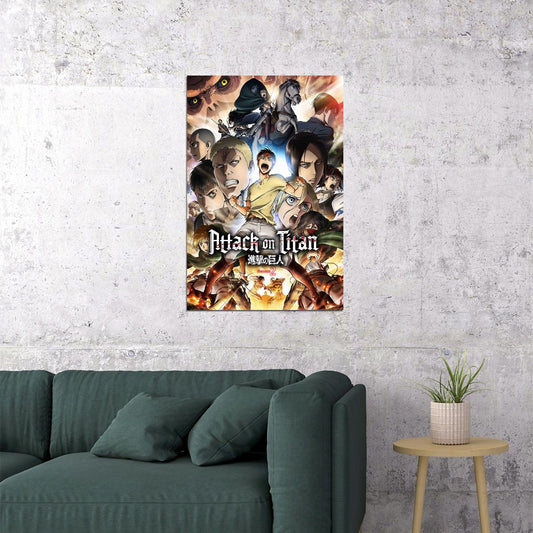 Attack On Titan Characters Adventure Anime Tv Series Poster Wall Art Print Home Wall Decor - xonomax
