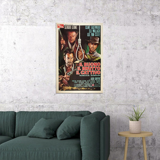 The Good The Bad And The Ugly Classic Western Cinema Poster Wall Art Print Home Wall Decor - xonomax