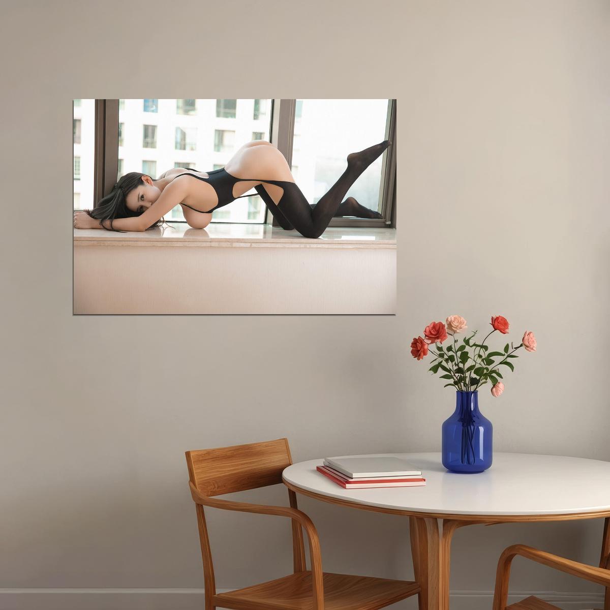 Pretty Woman Asian Fashion Model Beautiful Girl Poster Wall Art Print Home Wall Decor - xonomax