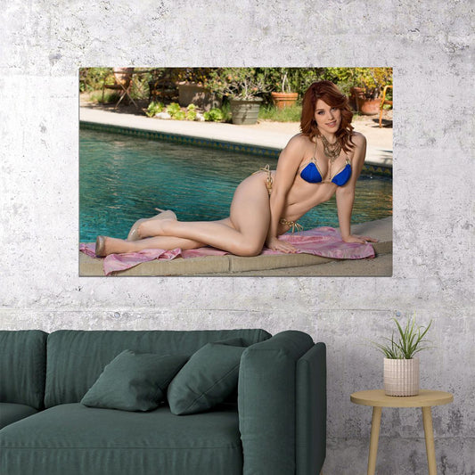 Pretty Bikini Pool Model Woman Hot Girl Poster Wall Art Print Home Wall Decor - xonomax