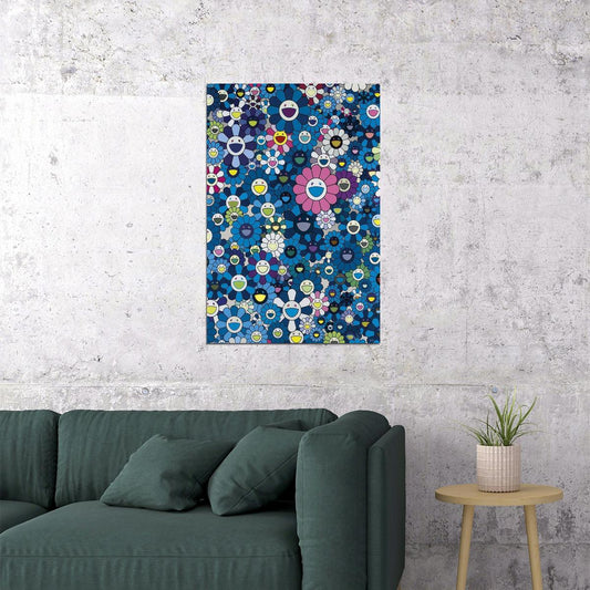 Murakami Takashi Japanese Painter Cute Flowers Paint Poster Wall Art Print Home Wall Decor - xonomax