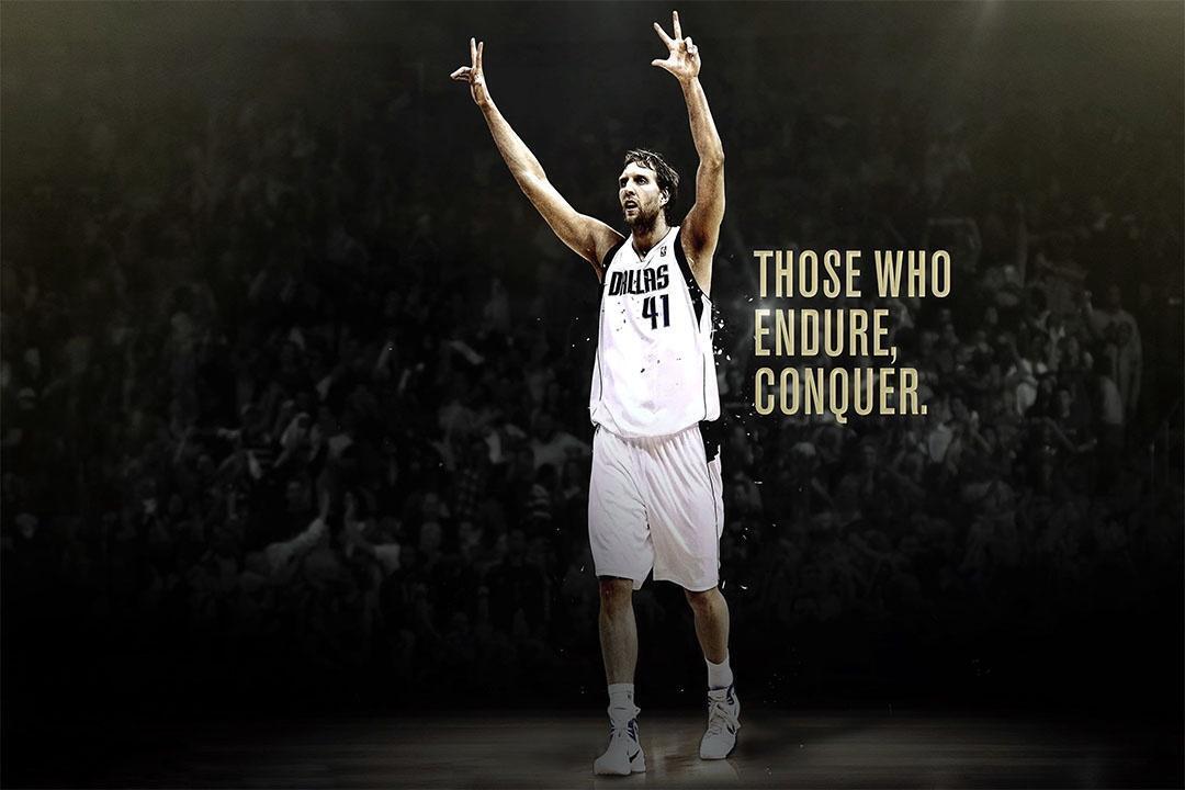 Dirk Nowitzki Conquer Motivational Basketball Player Poster Wall Art Print Home Wall Decor - xonomax