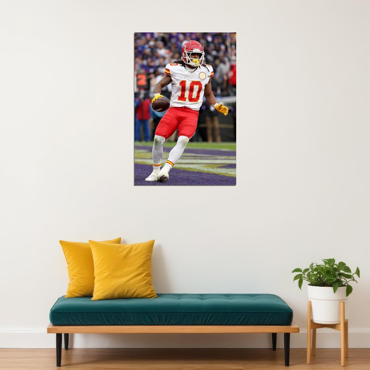 Pacheco Kansas Baltimore Touchdown Running Back Playoff Game Poster Wall Art Print Home Wall Decor - xonomax