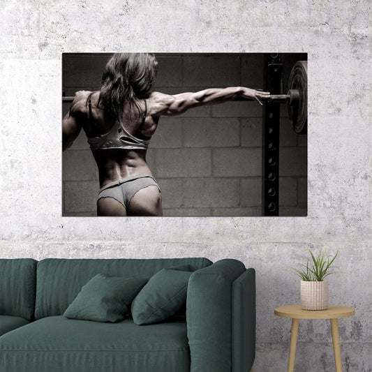 Bodybuilding Sport Muscular Woman Motivational Saying Poster Wall Art Print Home Wall Decor - xonomax