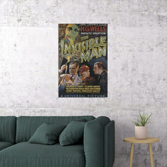 The Invisible Man Horror Thriller Movie Classic Film Poster Wall Art Print Home Wall Decor - xonomax