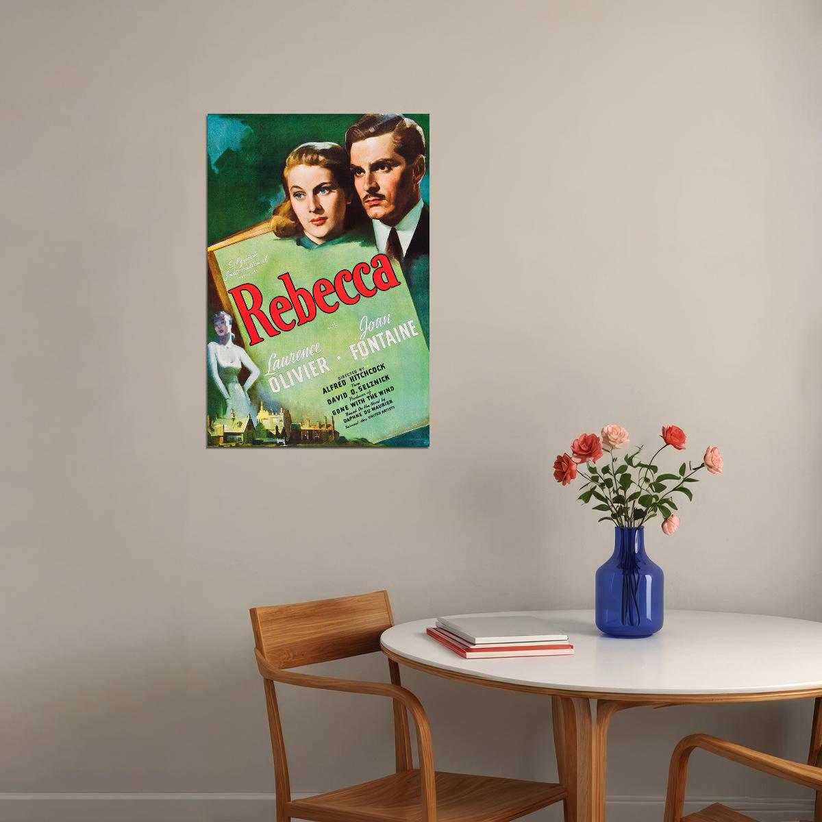 Rebecca Drama Mystery Classic Movie Film Noir Poster Wall Art Print Home Wall Decor - xonomax