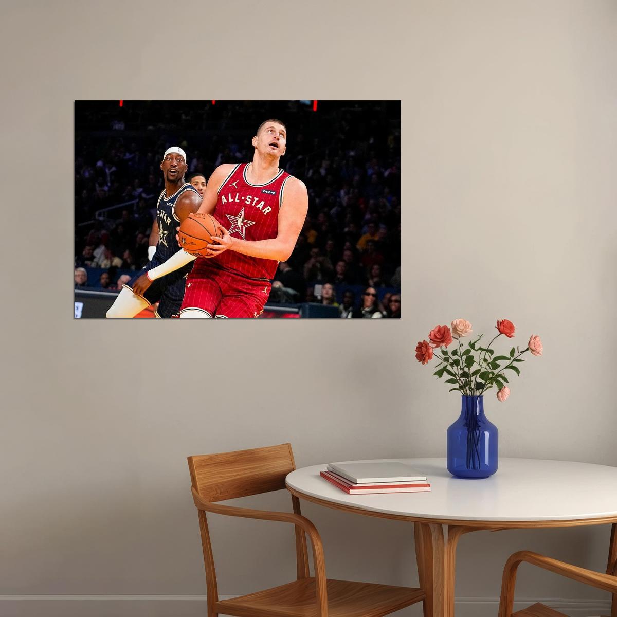 Nikola Jokic Serbian Basketball Player Stars Match Poster Wall Art Print Home Wall Decor - xonomax