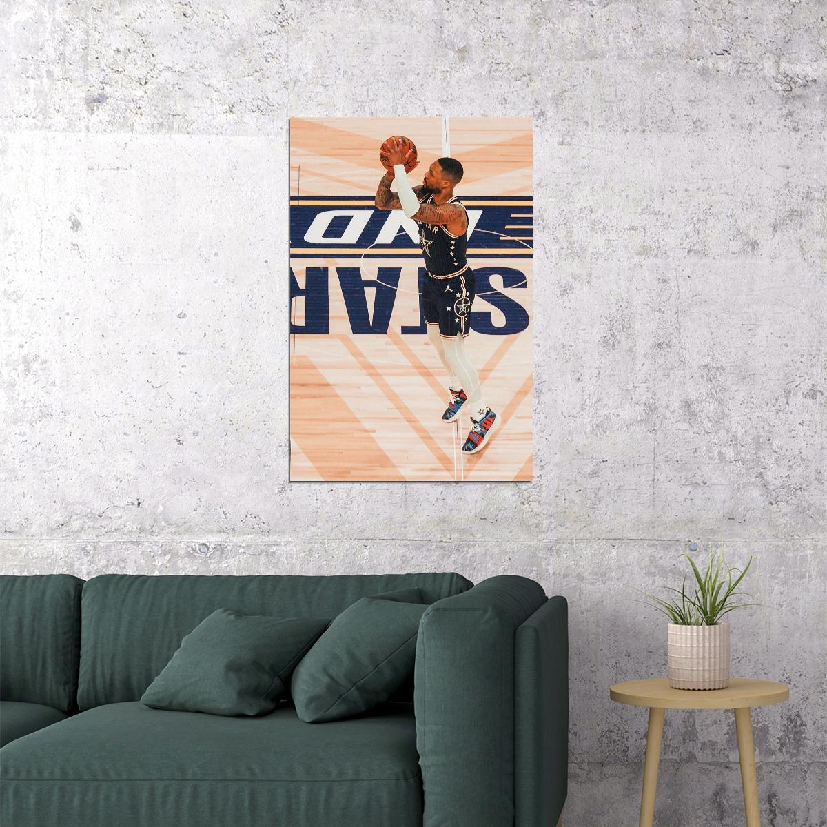 Damian Lillard American Basketball Athlete Stars Match Poster Wall Art Print Home Wall Decor