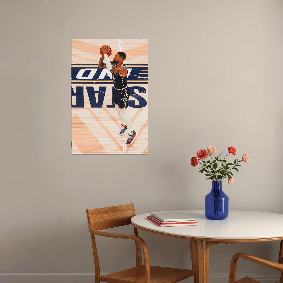 Damian Lillard American Basketball Athlete Stars Match Poster Wall Art Print Home Wall Decor