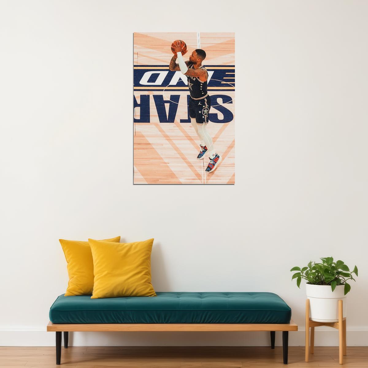 Damian Lillard American Basketball Athlete Stars Match Poster Wall Art Print Home Wall Decor