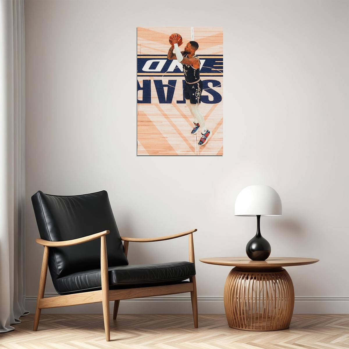 Damian Lillard American Basketball Athlete Stars Match Poster Wall Art Print Home Wall Decor