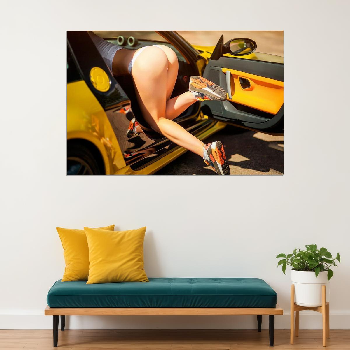 Sexy Hot Girl Supercar Model Girl Beauty Woman Poster Wall Art Print Home Wall Decor - xonomax