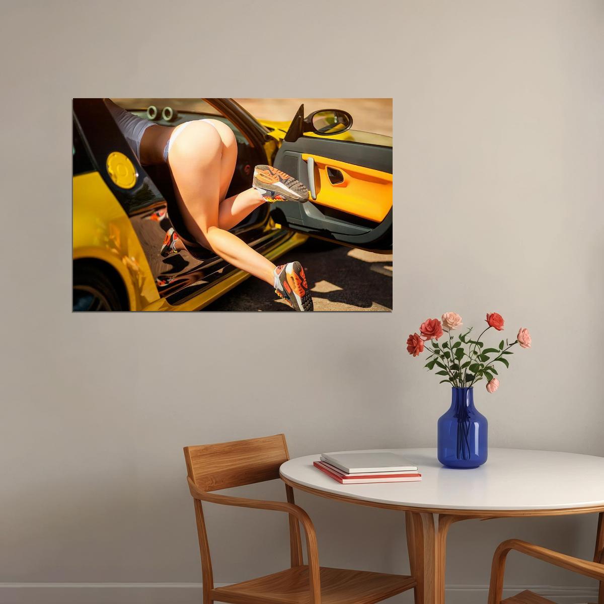 Sexy Hot Girl Supercar Model Girl Beauty Woman Poster Wall Art Print Home Wall Decor - xonomax