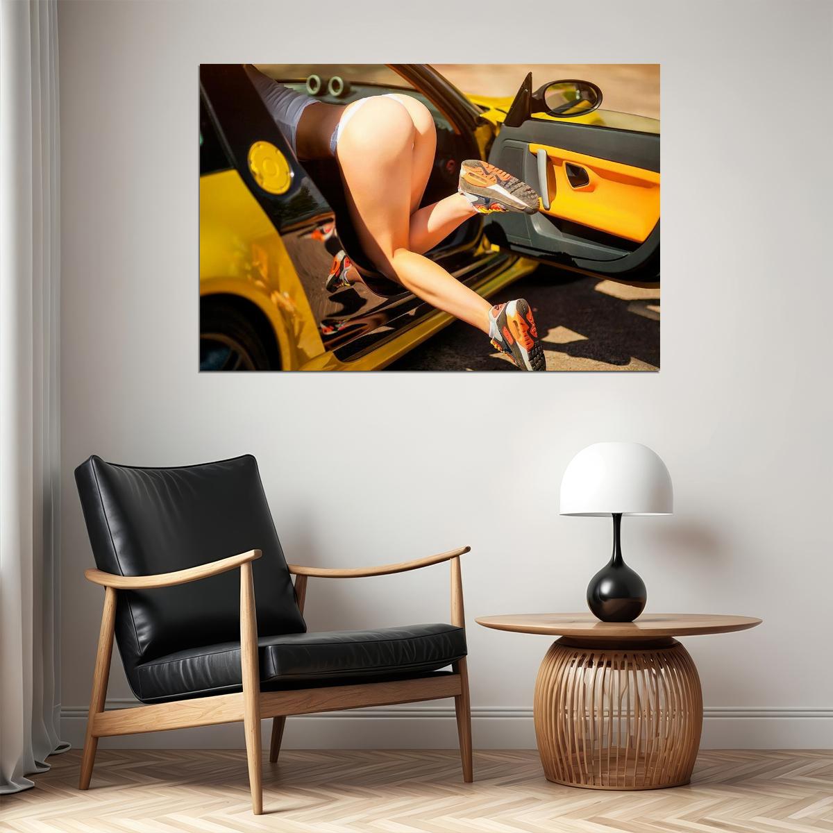 Sexy Hot Girl Supercar Model Girl Beauty Woman Poster Wall Art Print Home Wall Decor - xonomax
