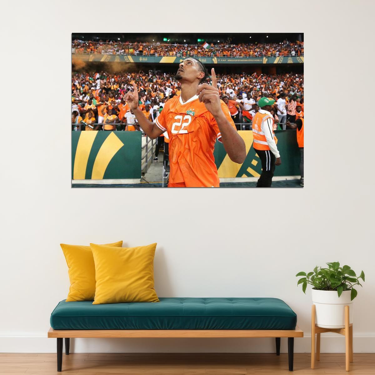 Sebastien Haller Ivory Coast Athlete Africa Champions Poster Wall Art Print Home Wall Decor - xonomax