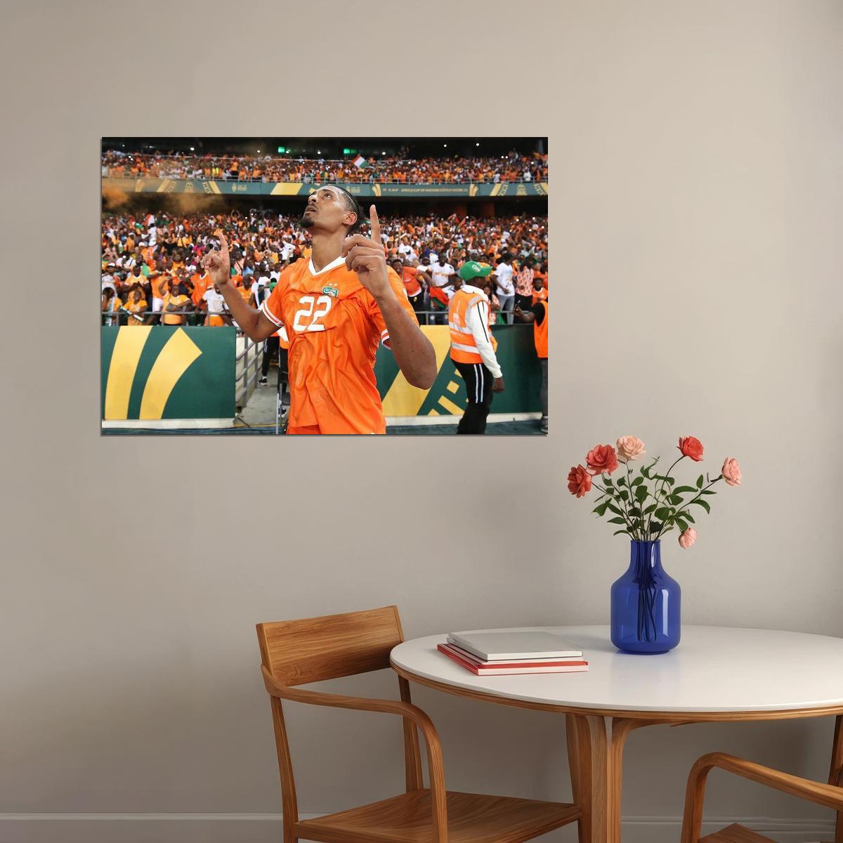 Sebastien Haller Ivory Coast Athlete Africa Champions Poster Wall Art Print Home Wall Decor - xonomax