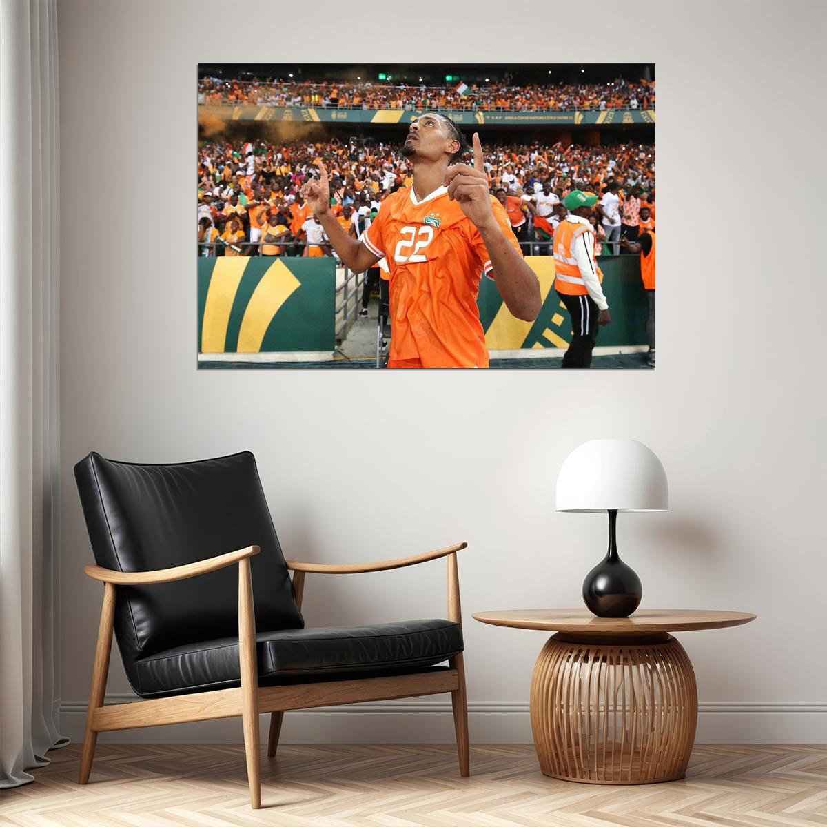 Sebastien Haller Ivory Coast Athlete Africa Champions Poster Wall Art Print Home Wall Decor - xonomax