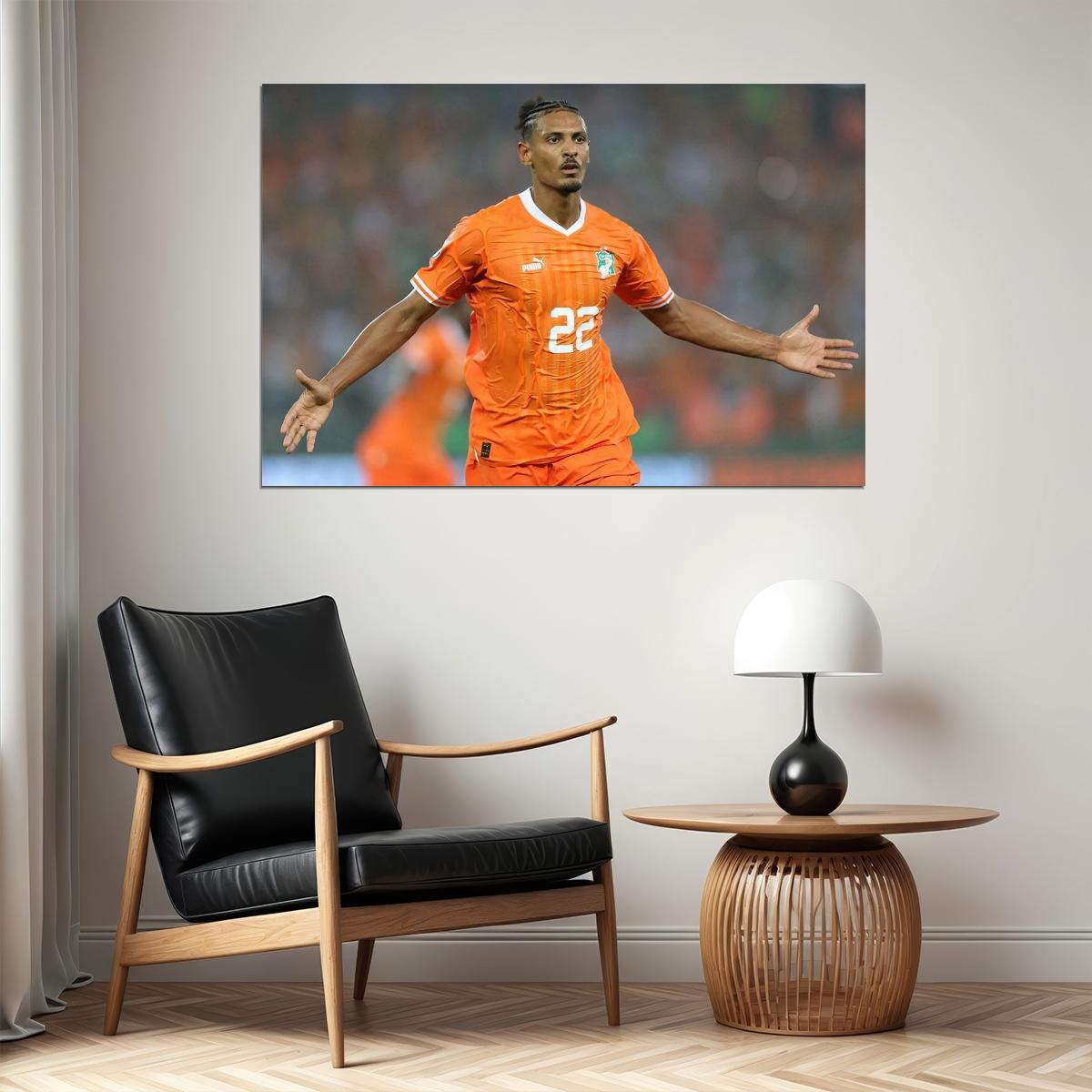 Sebastien Haller Ivory Coast Player Africa Champions Poster Wall Art Print Home Wall Decor - xonomax