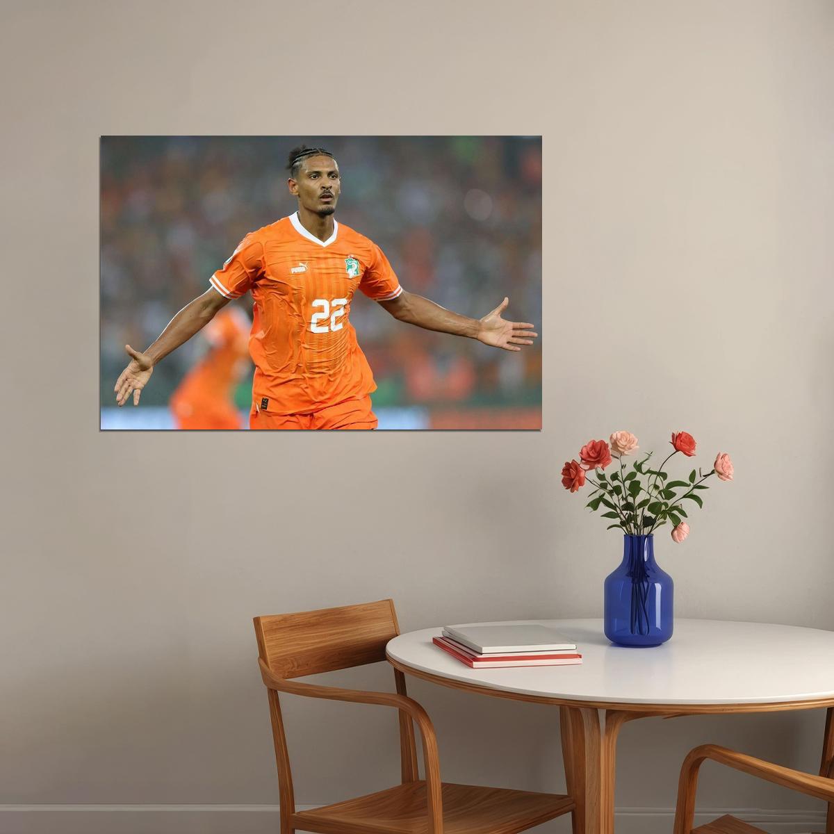 Sebastien Haller Ivory Coast Player Africa Champions Poster Wall Art Print Home Wall Decor - xonomax