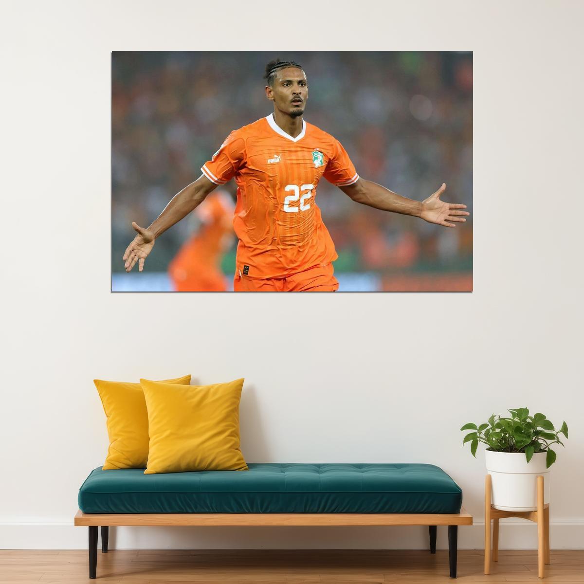 Sebastien Haller Ivory Coast Player Africa Champions Poster Wall Art Print Home Wall Decor - xonomax