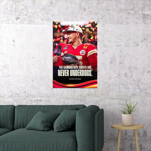 Kansas City Chiefs Champions Celebration Patrick Mahomes Poster Wall Art Print Home Wall Decor - xonomax
