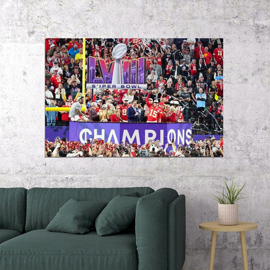 Kansas City Chiefs Football Champions Celebration Football Poster Wall Art Print Home Wall Decor - xonomax