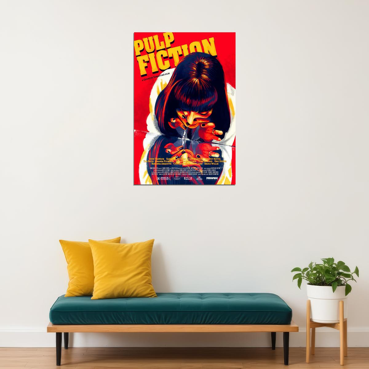 Pulp Fiction Classic Movie Action Crime Excitement Poster Wall Art Print Home Wall Decor - xonomax