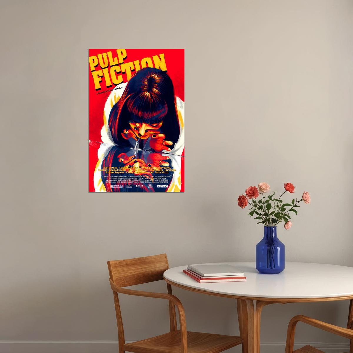 Pulp Fiction Classic Movie Action Crime Excitement Poster Wall Art Print Home Wall Decor - xonomax