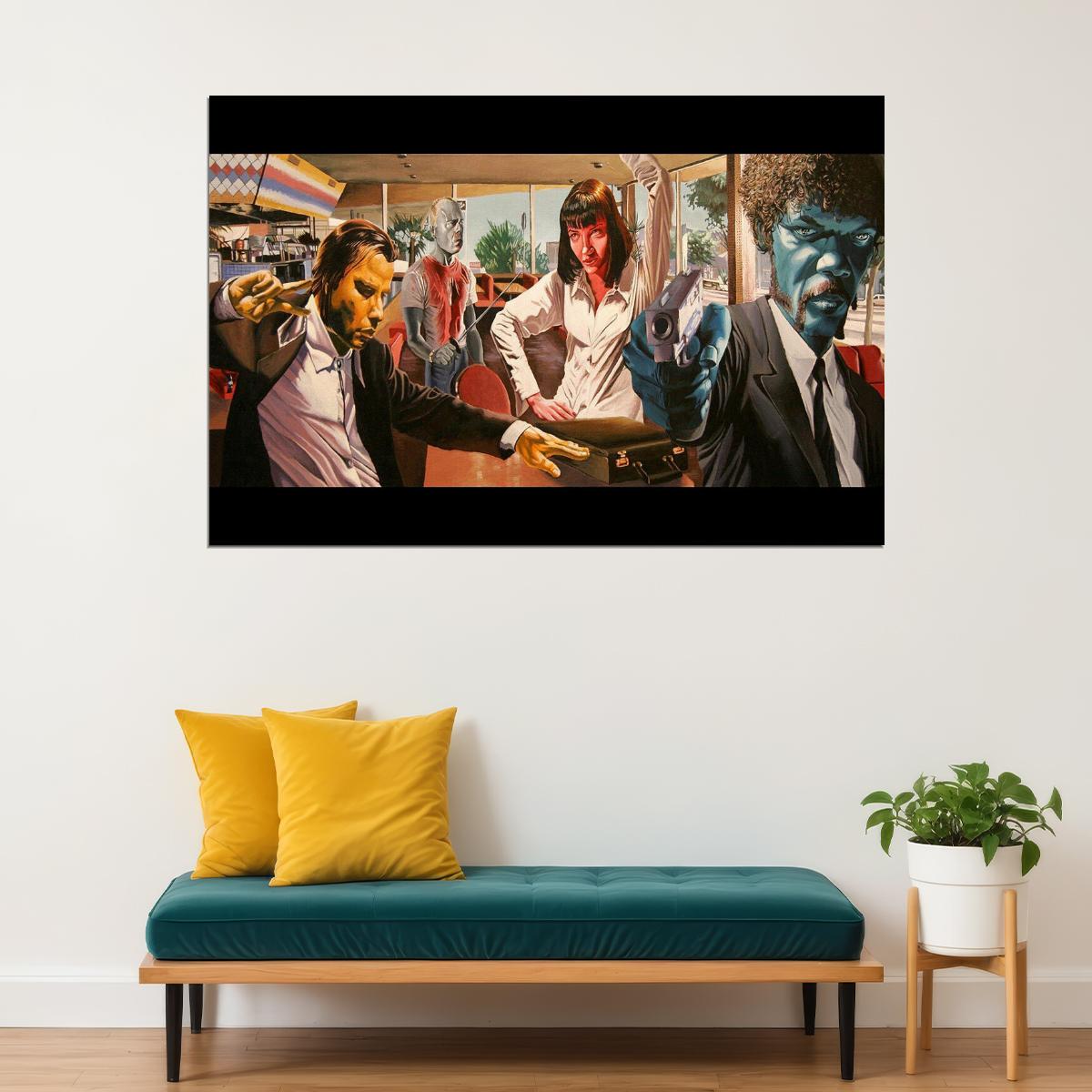 Pulp Fiction Classic Movie Action Crime Excitement Poster Wall Art Print Home Wall Decor - xonomax