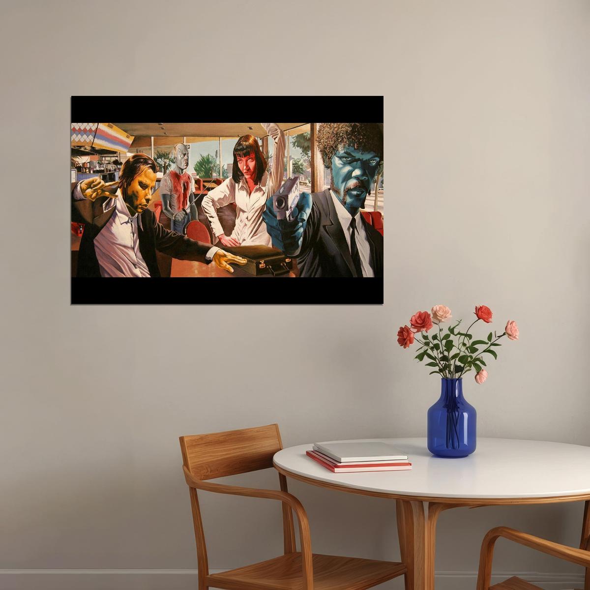Pulp Fiction Classic Movie Action Crime Excitement Poster Wall Art Print Home Wall Decor - xonomax