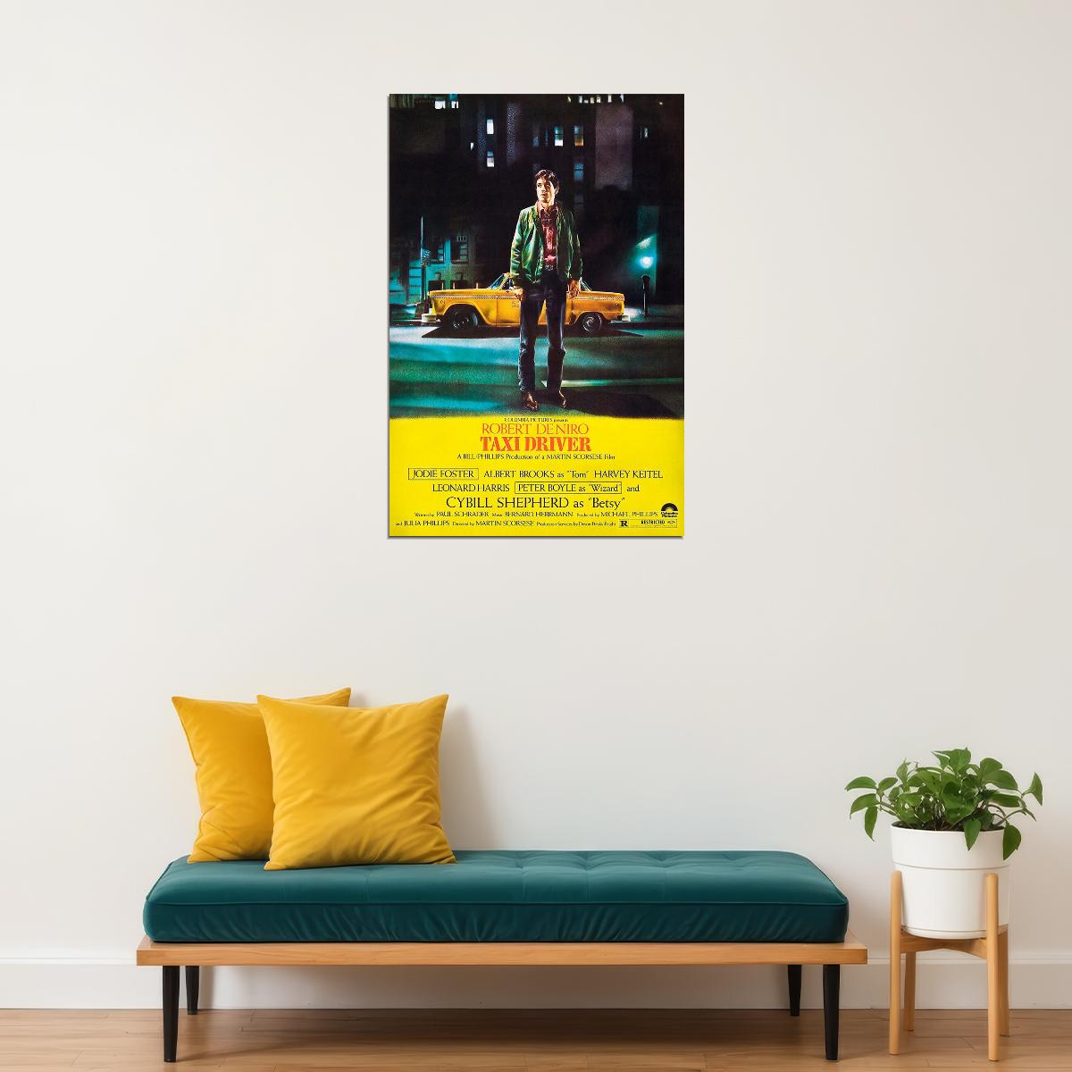 Taxi Driver 1976 Movie Crime Drama Action Poster Wall Art Print Home Wall Decor - xonomax