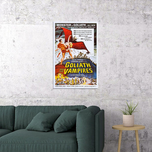 Goliath And The Vampires Movie Vintage Horror Poster Wall Art Print Home Wall Decor - xonomax