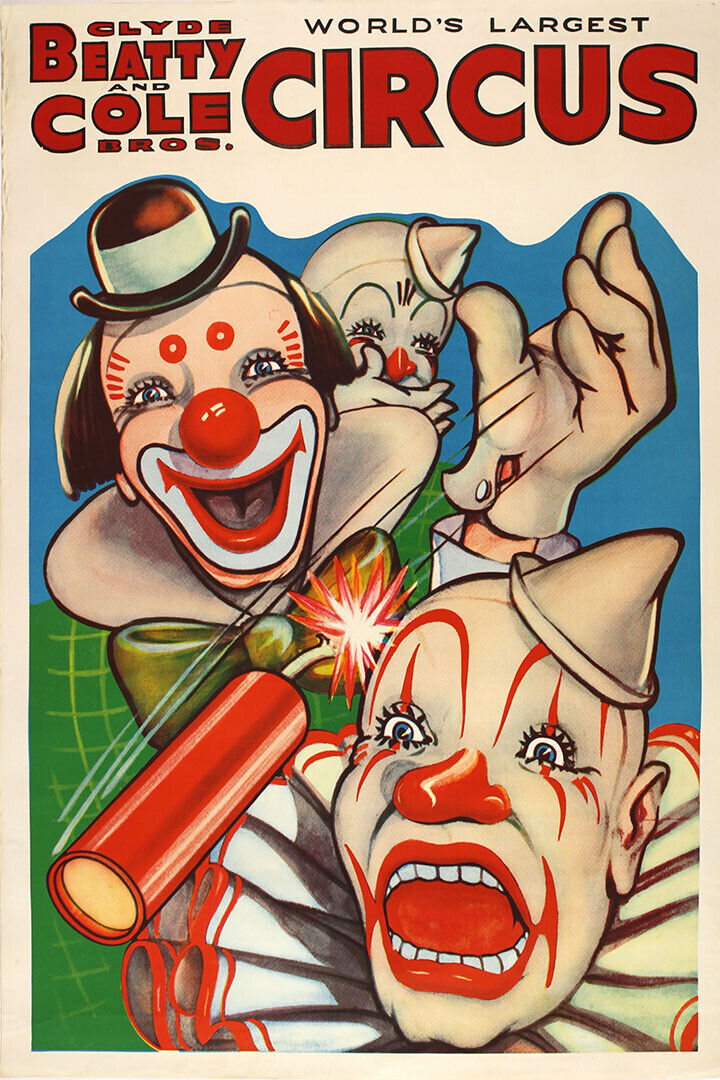 Circus Clown Carnivals Clyde Beatty And Cole Circus Poster Wall Art Print Home Wall Decor - xonomax