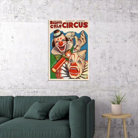 Circus Clown Carnivals Clyde Beatty And Cole Circus Poster Wall Art Print Home Wall Decor - xonomax