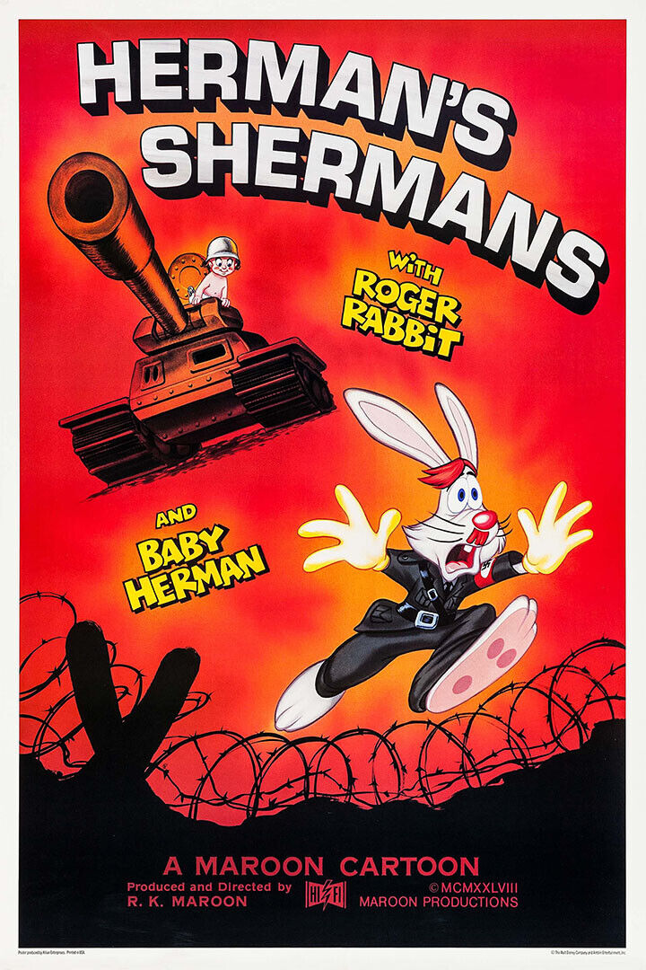 Hermans Sherman Roger Rabbit Animation 1988 Short Poster Wall Art Print Home Wall Decor - xonomax