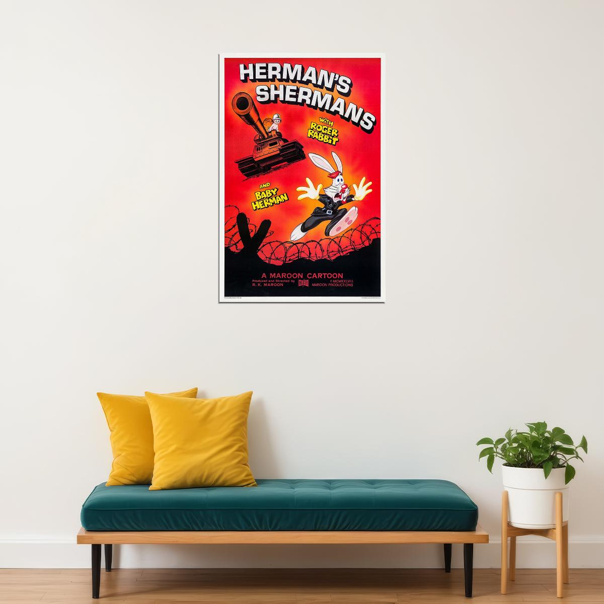 Hermans Sherman Roger Rabbit Animation 1988 Short Poster Wall Art Print Home Wall Decor - xonomax
