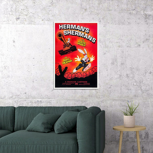 Hermans Sherman Roger Rabbit Animation 1988 Short Poster Wall Art Print Home Wall Decor - xonomax