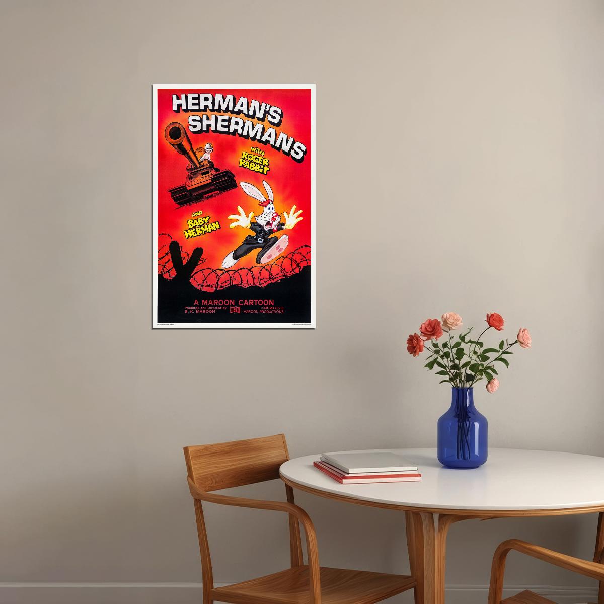 Hermans Sherman Roger Rabbit Animation 1988 Short Poster Wall Art Print Home Wall Decor - xonomax