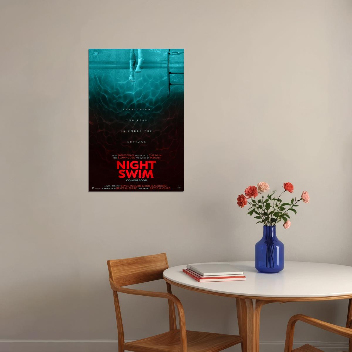 Night Swim Horror Thriller Movie Cinema Poster Wall Art Print Home Wall Decor - xonomax