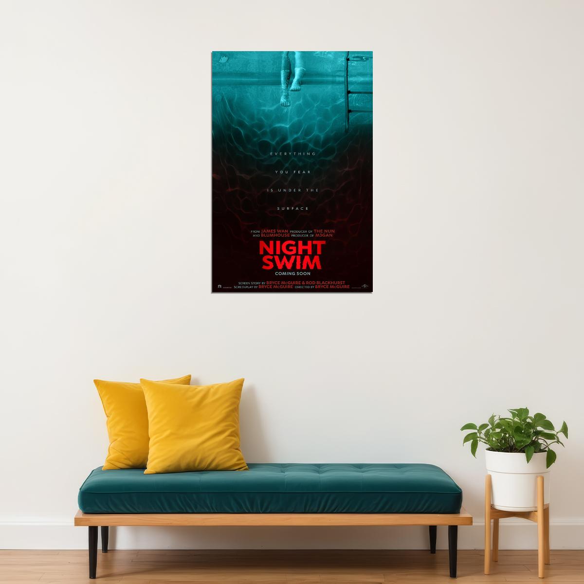 Night Swim Horror Thriller Movie Cinema Poster Wall Art Print Home Wall Decor - xonomax