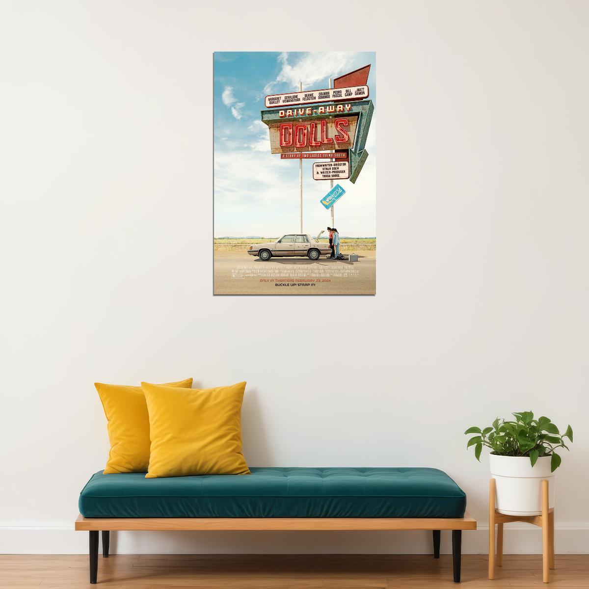 Drive Away Dolls Action Comedy Movie Cinema Poster Wall Art Print Home Wall Decor - xonomax