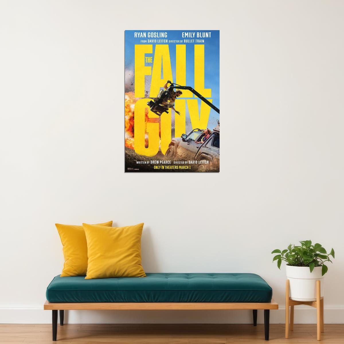 The Fall Guy Action Adventure Cinema Movie Actor Poster Wall Art Print Home Wall Decor