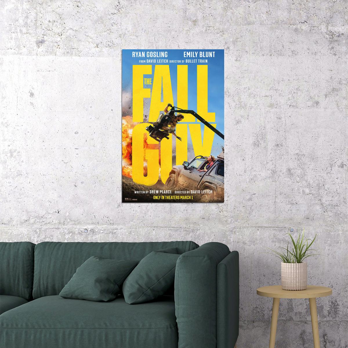 The Fall Guy Action Adventure Cinema Movie Actor Poster Wall Art Print Home Wall Decor