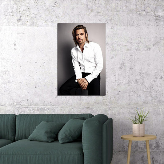 Brad Pitt American Actor Artist Activist Vintage Picture Poster Wall Art Print Home Wall Decor - xonomax