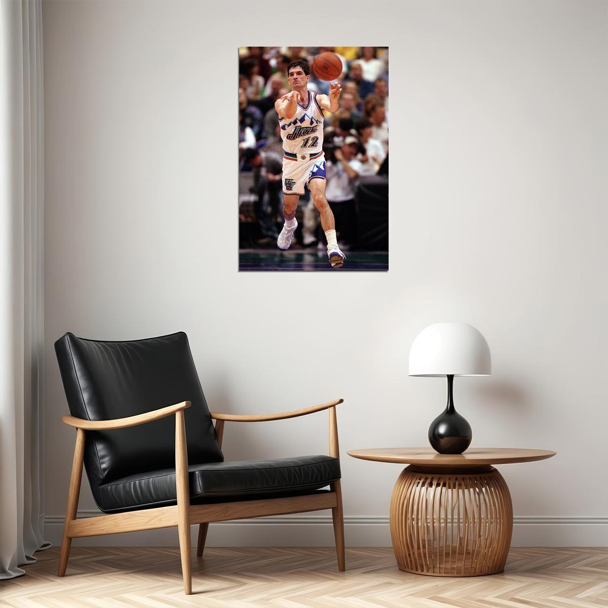 John Stockton Utah Basketball Player Poster Wall Art Print Home Wall Decor