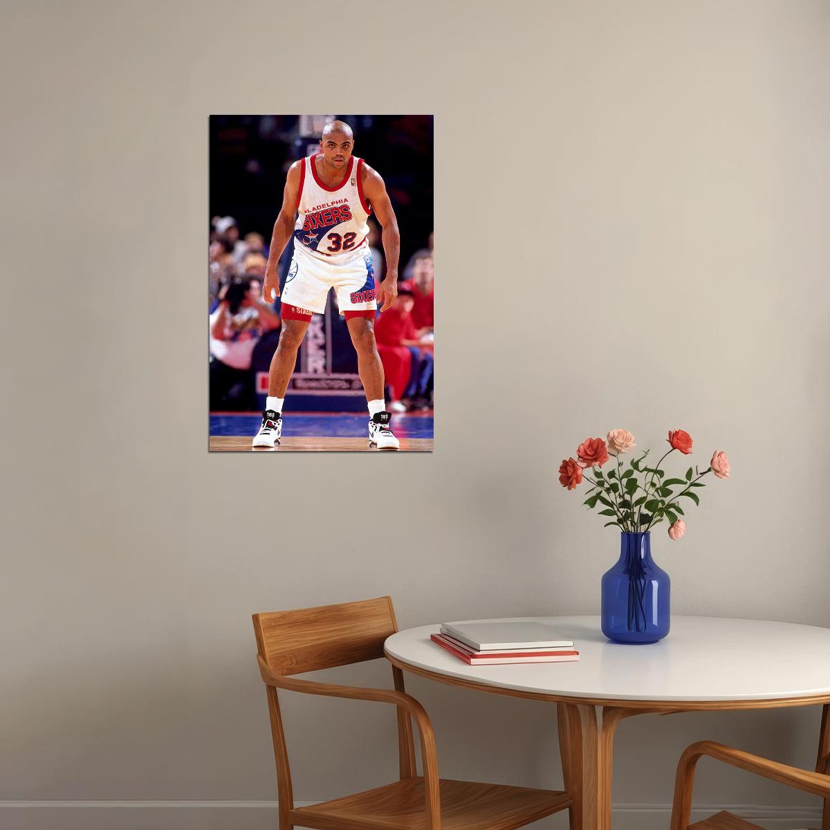 Charles Barkley Philadelphia 76ers Basketball Player Poster Wall Art Print Home Wall Decor - xonomax
