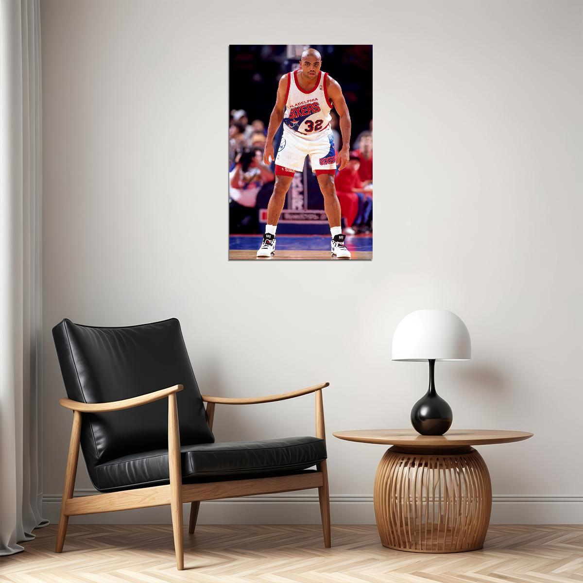 Charles Barkley Philadelphia 76ers Basketball Player Poster Wall Art Print Home Wall Decor - xonomax