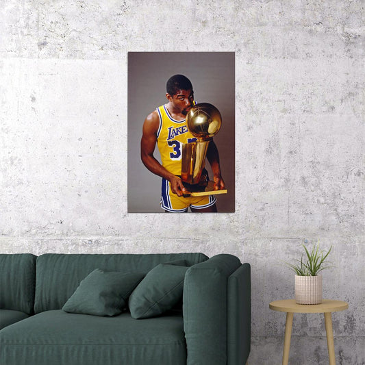 Los Angeles Lakers Former Basketball Player Magic Johnson Poster Wall Art Print Home Wall Decor - xonomax